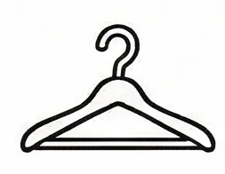 a black and white drawing of a hanger.webp
